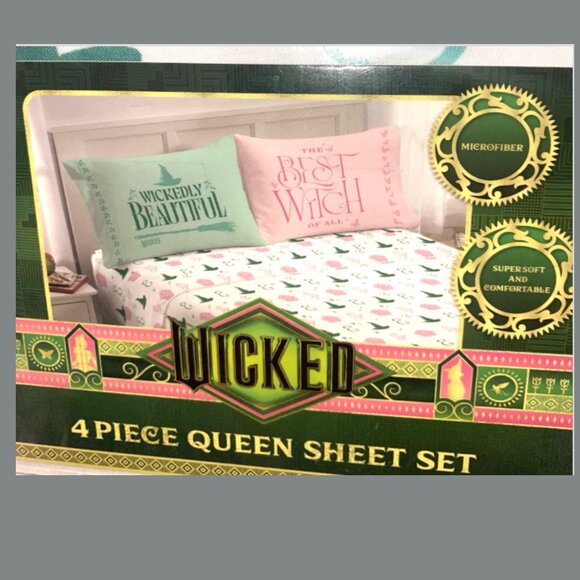 Wicked Queen Sheet Set OEKO-TEX Elphaba Galinda Witch - Picture 2 of 4